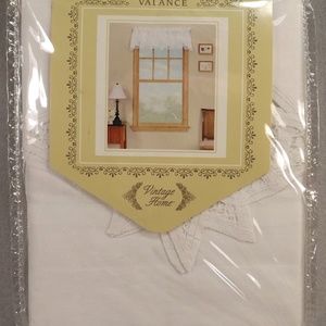 Battenburg Lace Valance Cotton White 60 x 14 in